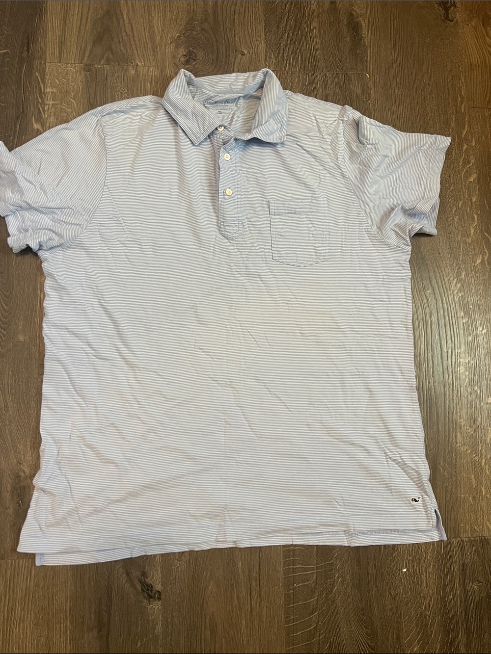 Men's XL Vineyard Vines Light Blue Micro-Stripe Polo
